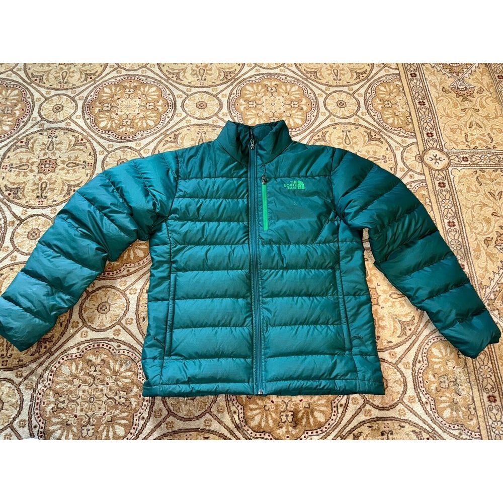 The North Face Mens Medium Insulated 550-goose Down Full Zip Puffer Jacket Green